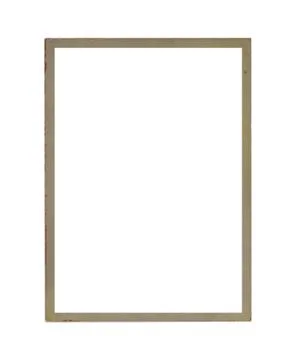 Beige rectangular frame for painting or picture isolated on a white backgroun Stock Photos