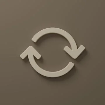 Beige Refresh icon isolated on brown background. Reload symbol. Rotation ar.. Stock Illustration
