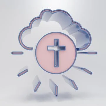Beige Religious cross in the circle icon isolated on grey background. Love .. Stock Illustration