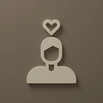 Beige Romantic man icon isolated on brown background. Happy Valentines Day... Ilustração Stock
