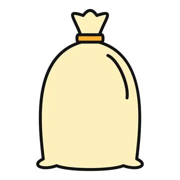 Beige sack bag icon representing storage and agriculture Stock Illustration