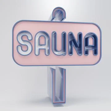 Beige Sauna icon isolated on grey background. Minimalism concept. 3D render.. Stockillustratie