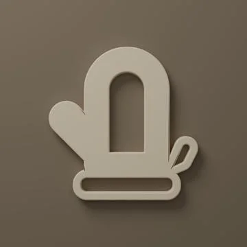 Beige Sauna mitten icon isolated on brown background. Mitten for spa. Minim.. Stock Illustration