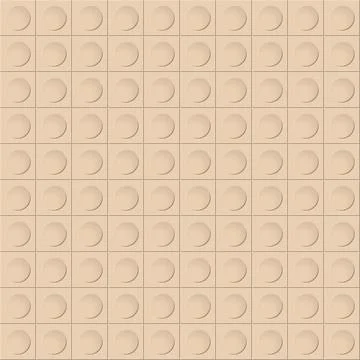 Beige seamless background with circles on squares. Simple flat design for web Stock Illustration