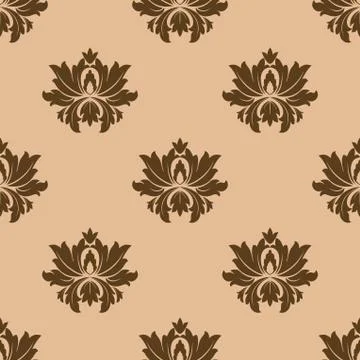 Beige seamless floral pattern background Stock Illustration