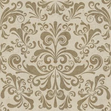 Beige seamless ornate baroque pattern, classic ornament Ilustração Stock