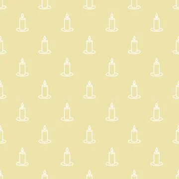 Beige seamless pattern with candles Stock Illustration