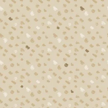 Beige seamless pattern with hand drawn dots on white background. Nude polka Stock Illustration