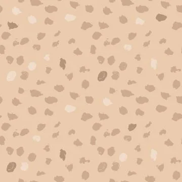 Beige seamless pattern with hand drawn dots on white background. Nude polka Stock Illustration
