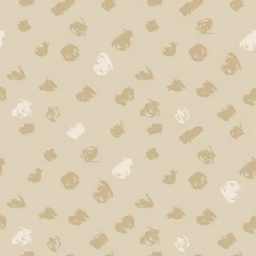 Beige seamless pattern with hand drawn dots on white background. Nude polka 스톡 일러스트