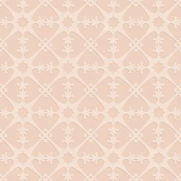 Beige seamless pattern, monochrome arabesque ornate arabic background for des Stock Illustration