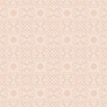 Beige seamless pattern, monochrome arabesque ornate arabic background for des Stockillustratie