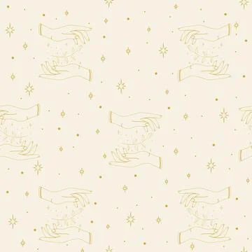 Beige seamless vector pattern for cosmetic and branding. Stock Illustration