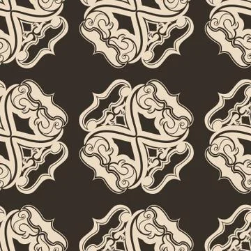 Beige seamless vector pattern from geometric and abstract elements. Tile texture Illustrazione stock