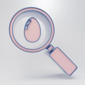 Beige Search and easter egg icon isolated on grey background. Happy Easter... Illustrazione stock