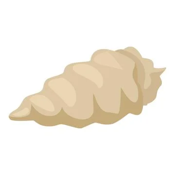 Beige seashell lying on white background representing marine life Stock Illustration