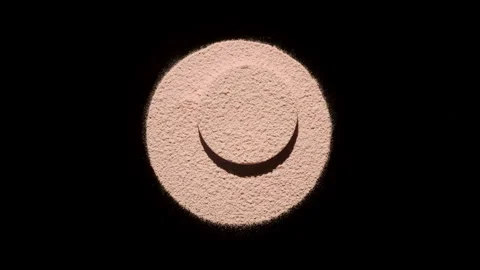 Beige sifted powder in circular shape with shadows Stock Footage 338351045