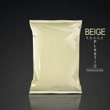 Beige snack plastic packaging Stock Illustration