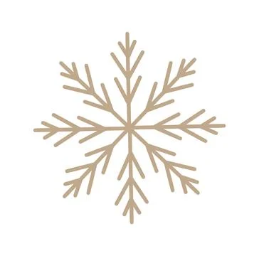Beige snowflake vector illustration icon for winter season and christmas holiday Stock Illustration