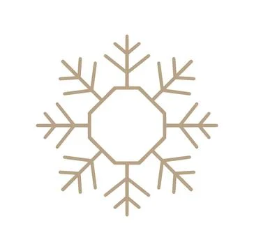Beige snowflake vector illustration icon for winter season and christmas holiday Stock Illustration