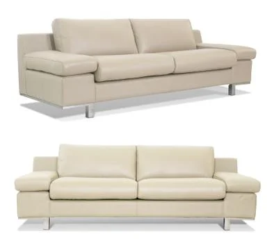 Beige Sofa on white background Stock Photos