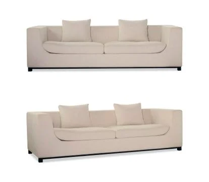 Beige Sofa on white background Stock Photos