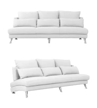 Beige Sofa on white background Stock Photos