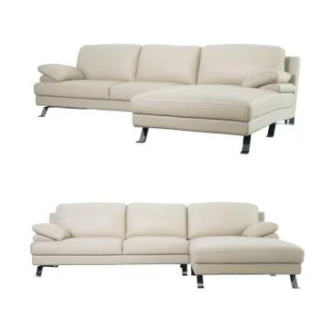 Beige Sofa on white background Stock Photos