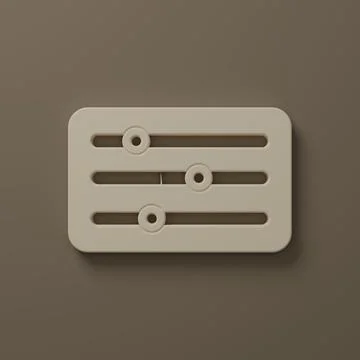 Beige Sound mixer controller icon isolated on brown background. Dj equipmen.. Stock Illustration