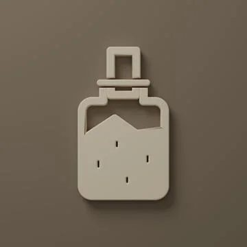 Beige Spa salt icon isolated on brown background. Minimalism concept. 3D re.. Stock Illustration