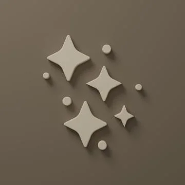 Beige Sparkle stars with magical glitter particles icon isolated on brown b.. Stock Illustration