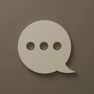 Beige Speech bubble chat icon isolated on brown background. Message icon. C.. Stock Illustration