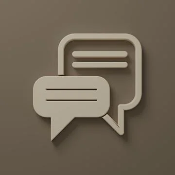 Beige Speech bubble chat icon isolated on brown background. Message icon. C.. Stock Illustration