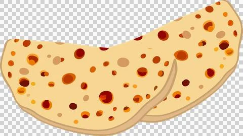 Beige spotted flatbreads are overlapping on transparent plane, showing soft Stock Illustration