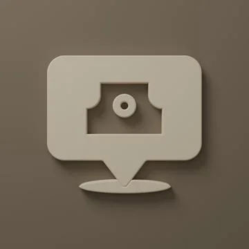 Beige Spray can nozzle cap icon isolated on brown background. Minimalism co.. Stockillustratie