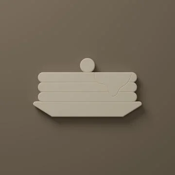 Beige Stack of pancakes icon isolated on brown background. Baking with syru.. Stock Illustration