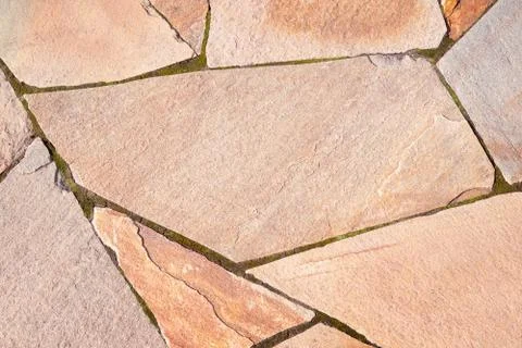 Beige stone blocks texture with copy space Stock-Fotos