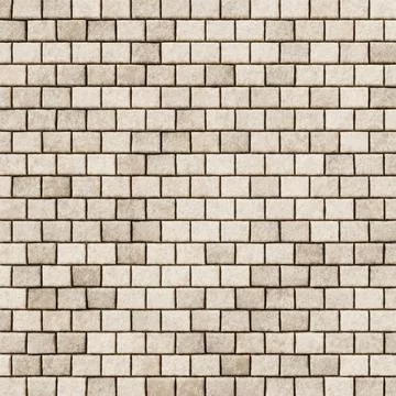 Beige Stone Brick Wall Texture with Small Square Blocks Pattern. 3D rendering 스톡 일러스트