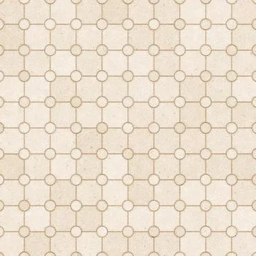 Beige stone circular grid pattern texture background for interior decoration and Stock Illustration