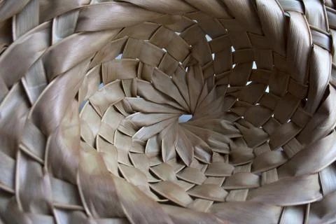 Beige straw hat texture Stock Photos