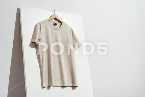 Beige T Shirt Template Stock Photos, Images and Backgrounds for