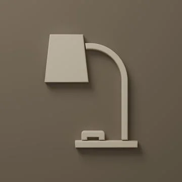 Beige Table lamp icon isolated on brown background. Table office lamp. Mini.. 스톡 일러스트