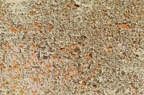 Beige Texture of painted metal surface with cracked paint. Finely detailed Stock Photos