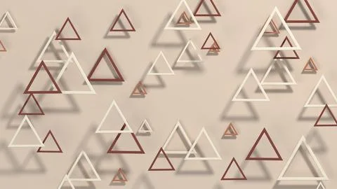 Beige tone triangular three-dimensional relief background design Stock Photos