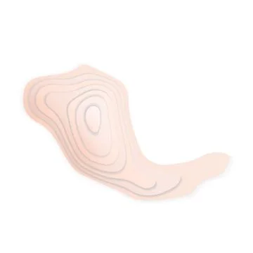 Beige topographic 3D map logo Stock Illustration