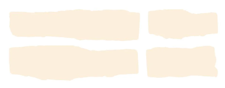 Beige Torn Paper Pieces Set with Vintage Texture and Realistic Ripped Edges V Stock Illustration