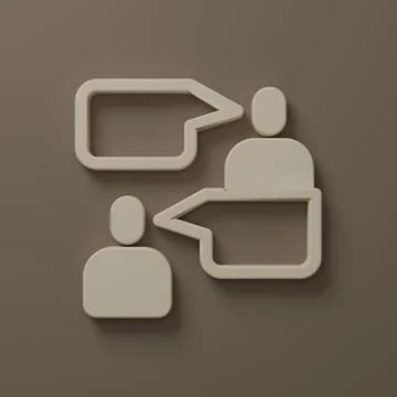 Beige Two sitting men talking icon isolated on brown background. Speech bub.. 스톡 일러스트