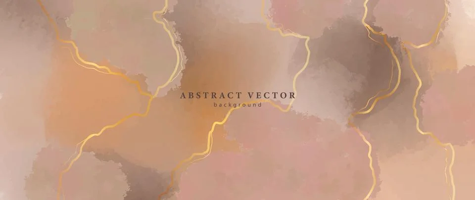 Beige vector abstract background with gold elements Illustrazione stock