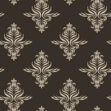 Beige vector seamless pattern. Texture for fabrics or packaging in brown color Stock Illustration
