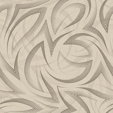 Beige vector seamless pattern of thin lines in the form of corners and curlicues Illustration